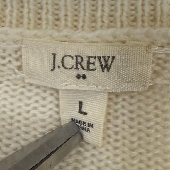 J. Crew Large Wool Alpaca Cream Cardigan Sweater‎ Warm Pockets Softgirl Stretch - Picture 7 of 10
